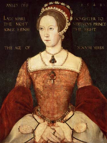 Portrait of Mary I or Mary Tudor (1516-58), daughter of Henry VIII, at the Age of 28 von Master John