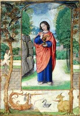 St. John the Evangelist, form a book of Hours (vellum) 19th