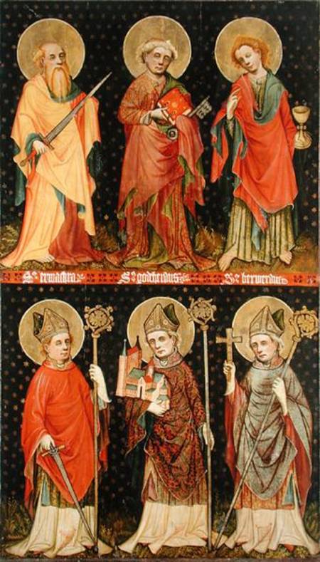 Six Saints von Master of the Holy Barefoot Altarpiece
