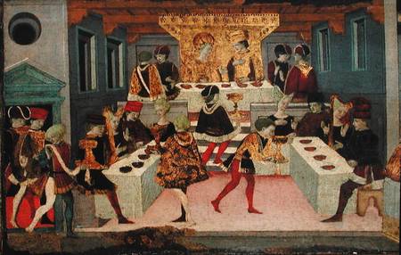 The Story of Alatiel Tavoli: detail of the banquet  (detail of 61024) von Master of the Jarves Chest