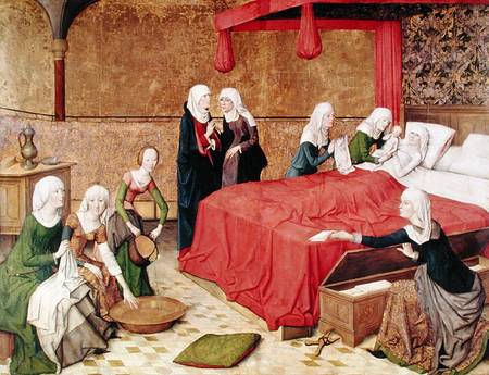 The Birth of the Virgin von Master of the Life of Virgin Mary