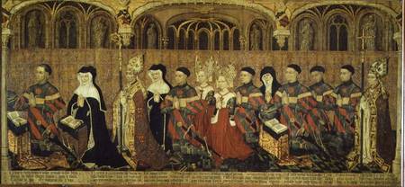 Jean I Jouvenel des Ursins (1360-1431) Baron of Trainel with his wife (d.1456) and their eleven adul von Master of the Munich Golden Legend