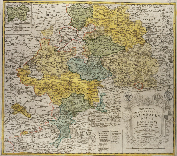 Landkarte von Brandenburg-Bayreuth 1720 von Mathäus Ferdinand Knopf