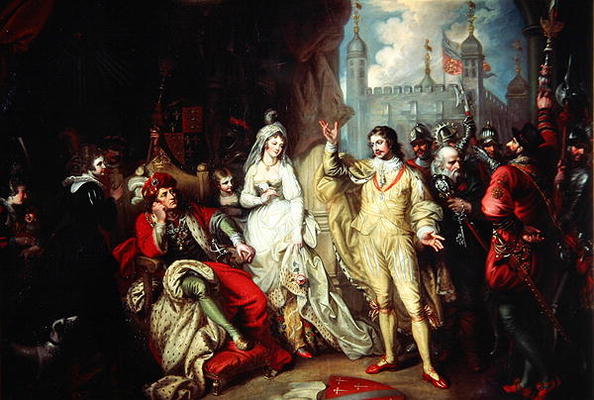 Thomas Howard, Earl of Surrey, defending his allegiance to Richard III before Henry VII after the Ba von Mather Brown