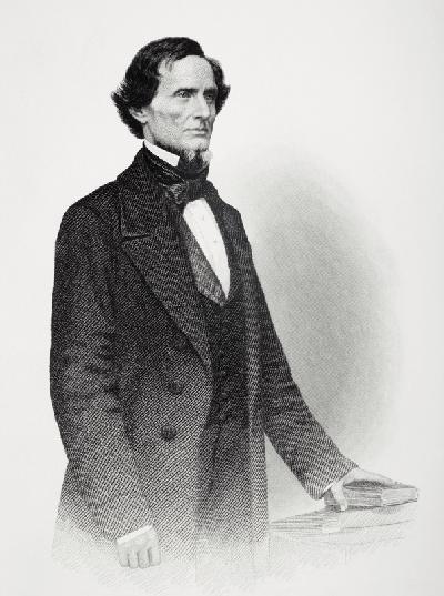 Portrait of Jefferson Davis (1808-1889) (litho) 19th
