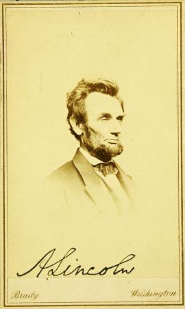 Signed Photographic Portrait Of Abraham Lincoln, 1864
