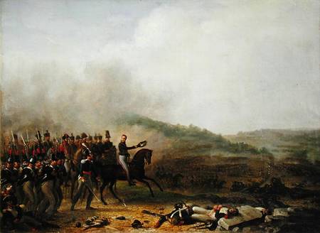 Willem Frederik (1772-1843) Prince of Orange at the Battle of Quatre Bras von Mathieu Ignace van Bree