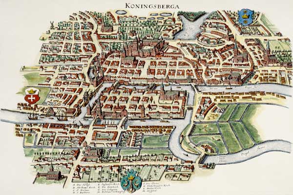 Königsberg, Vogelschauplan von Matthäus Merian der Ältere
