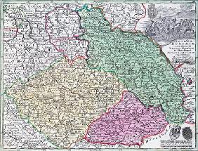Map of Silesia, from an Atlas (colour litho) 14th
