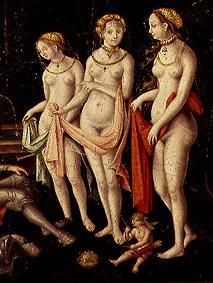 Die drei Grazien (Detail aus dem Gemälde Die Zerstörung Trojas) von Matthias Gerung