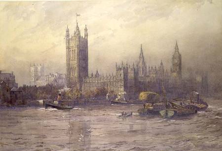 The Houses of Parliament, watercolour von Maude Parker