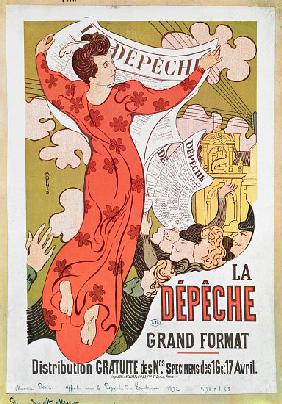 Poster advertising 'La Depeche de Toulouse' newspaper 1892