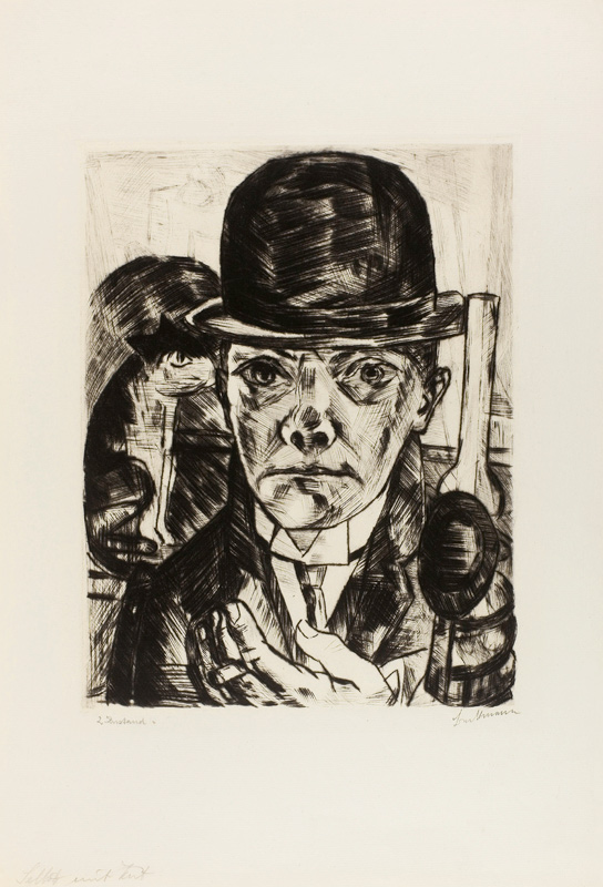 Self-Portrait in Bowler Hat von Max Beckmann
