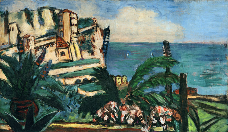 Riviera-Landschaft mit Felsen von Max Beckmann