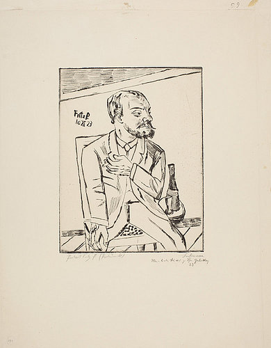 Bildnis Fritz P. / Selbstbildnis mit Bart. 1923 (H288) von Max Beckmann