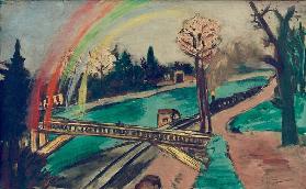 Eisenbahnlandschaft mit Regenbogen 1942
