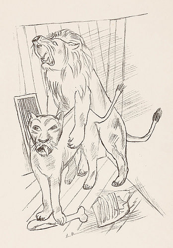 Löwenpaar. 1921 (H. 184 B c) von Max Beckmann