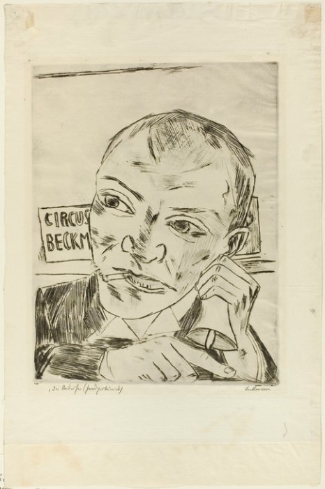 The Barker (Self-Portrait), plate one from Der Jahrmarkt von Max Beckmann