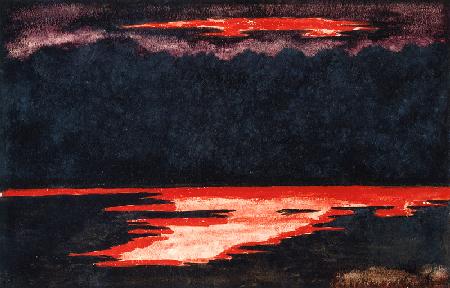 Sonnenuntergang. Um 1896. (Mit Bezeichnung: Selbst entworfen)