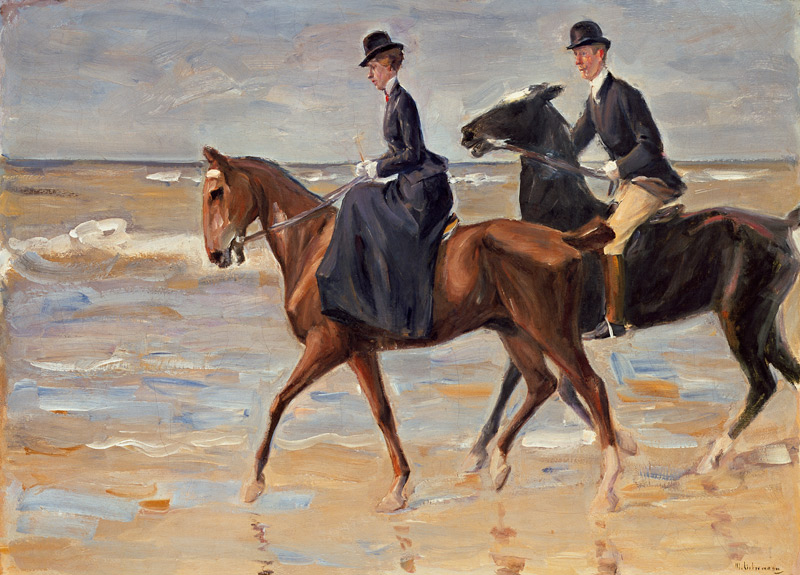 Reiter und Reiterin am Strand von Max Liebermann