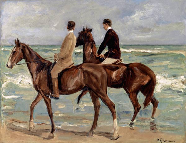 Zwei Reiter am Strand von Max Liebermann