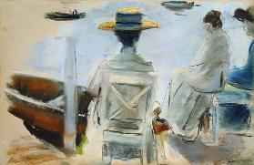 Ladies at the Embankment (pastel on paper) 1910