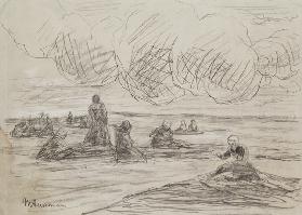 Repairing the Nets, 1894 (pencil on paper) 15th