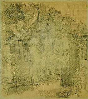 Composition sketch for Christ in the Temple (pencil on paper) 15th