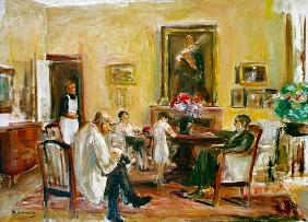 Der Künstler und seine Familie in seinem Haus am Wannsee um 1926
