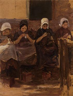 Nähende Mädchen 1889