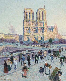 Pont Saint-Michel und Notre-Dame de Paris 1901