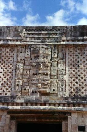 Carving detail from the East Building of the Nunnery Quadrangle, Late Classic Maya c.700-900