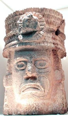 Figure wearing a feathered hat 500-800 AD