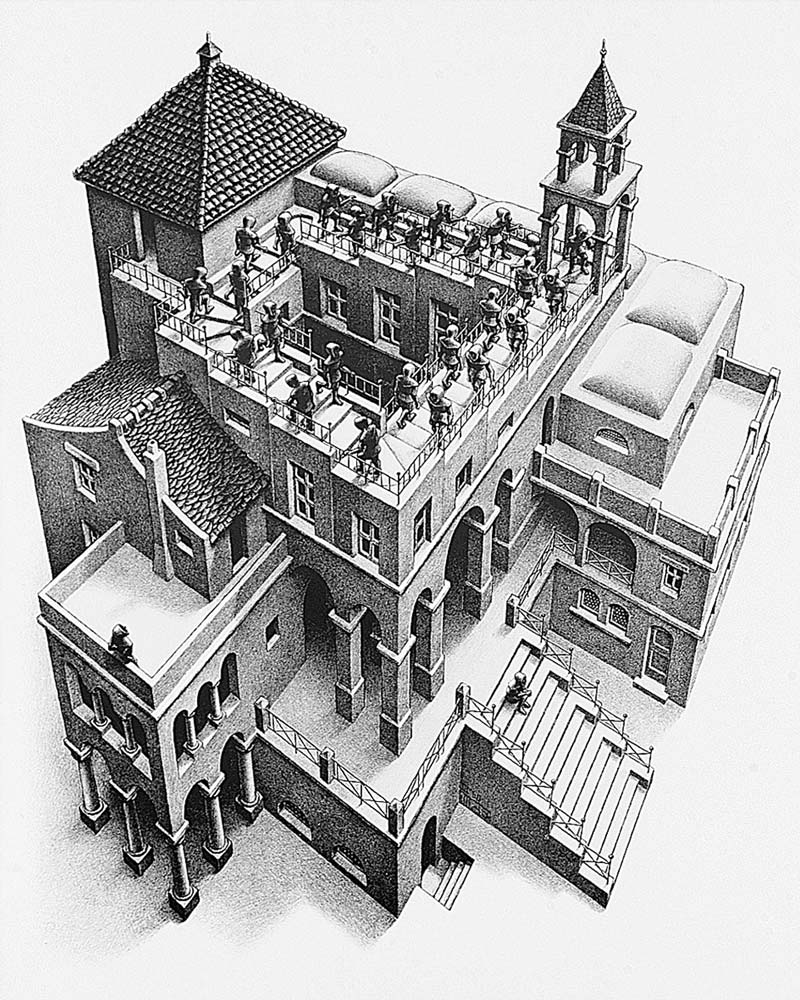 Treppauf und Treppab - (ESE-23) von M.c. Escher
