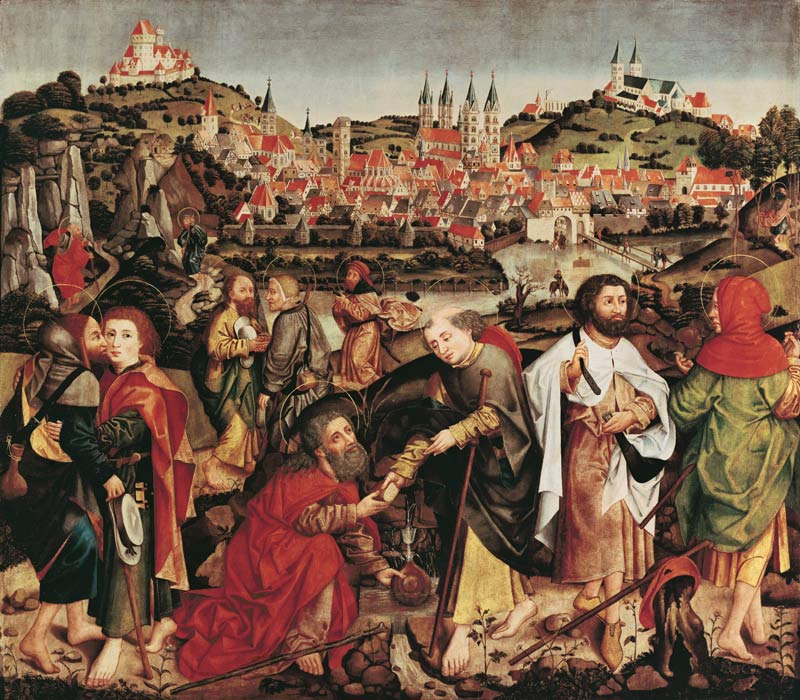 Abschied der Apostel, mit Ansicht von Bamberg von Osten von Meister (Bamberger)