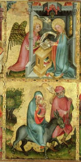 The Annunciation and the Flight into Egypt, from the Buxtehude Altar 1400-10