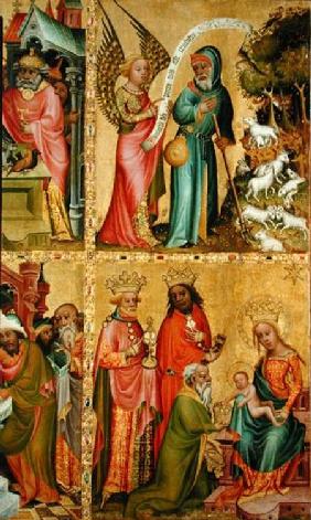 The Annunciation to St. Joachim and the Adoration of the Magi, from the left wing of the Buxtehude A 1400-10