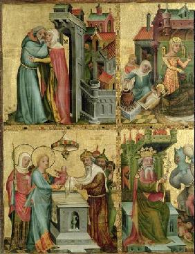 Meeting at the Golden Gate and the Presentation in the Temple, from the Buxtehude Altar 1400-10