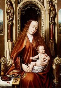 Die Jungfrau mit dem Kind auf dem Thron von Meister vom Heiligen Blut