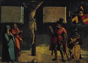 Kreuzigung Christi, mit Johannes und Maria, sowie einem Stifter