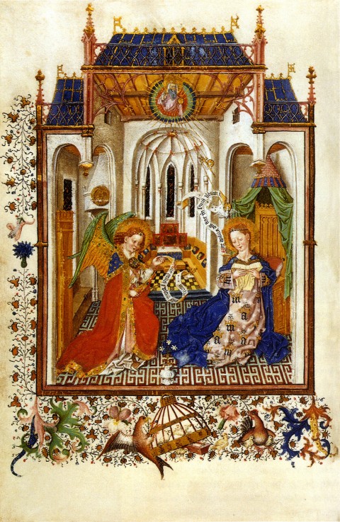 Die Verkündigung (Aus dem Stundenbuch der Katherine von Cleve) von Meister der Katharina von Kleve
