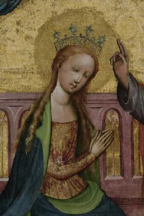 Fürbitte Marias mit den Heiligen Walpurgis und Augustin (Detail) Um 1420