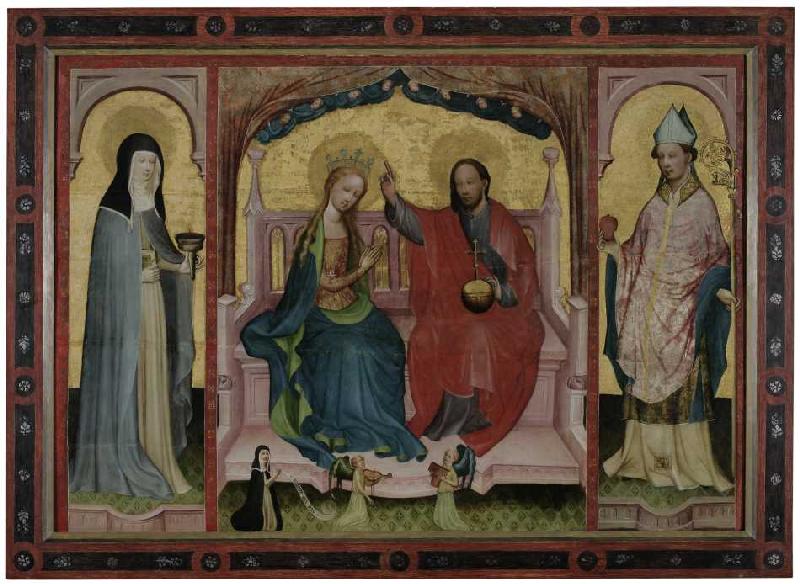 Fürbitte Marias mit den Heiligen Walpurgis und Augustin von Meister des Fröndenberger Marienaltares