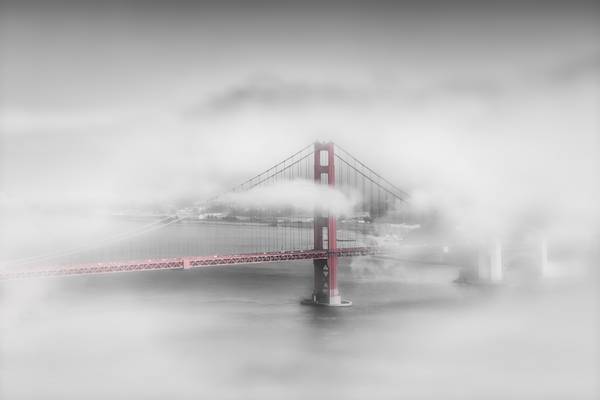 Golden Gate Bridge im Nebel | colorkey von Melanie Viola