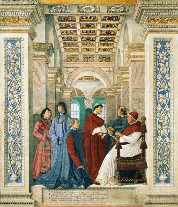 Pope Sixtus IV (1414-84) (Francesco della Rovere) Installs Bartolommeo Platina as Director of the Va von Melozzo da Forli