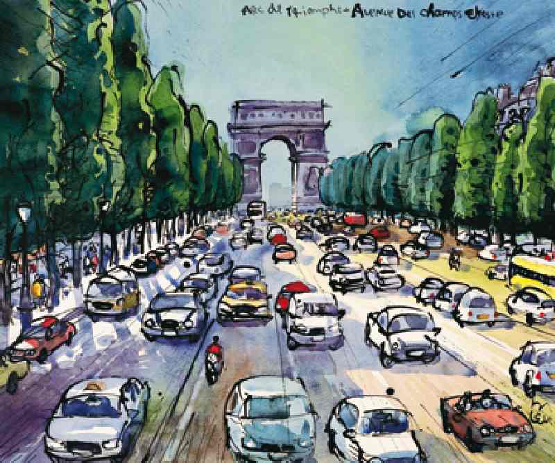 Arc de Triomphe + Avenue des Cha von Michael Leu