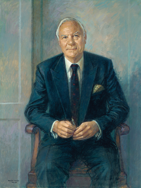 Portrait of Sir Christopher Benson, seated von Michael Noakes