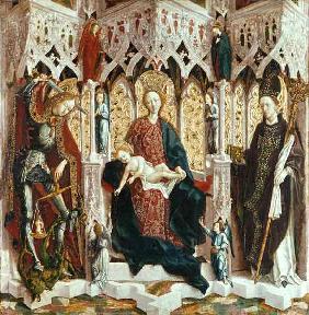 The Virgin and Child Enthroned, c.1475 (oil on silver fir)