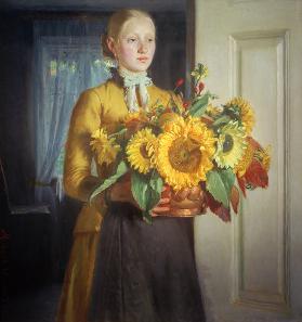 Mädchen mit Sonnenblumen 1889