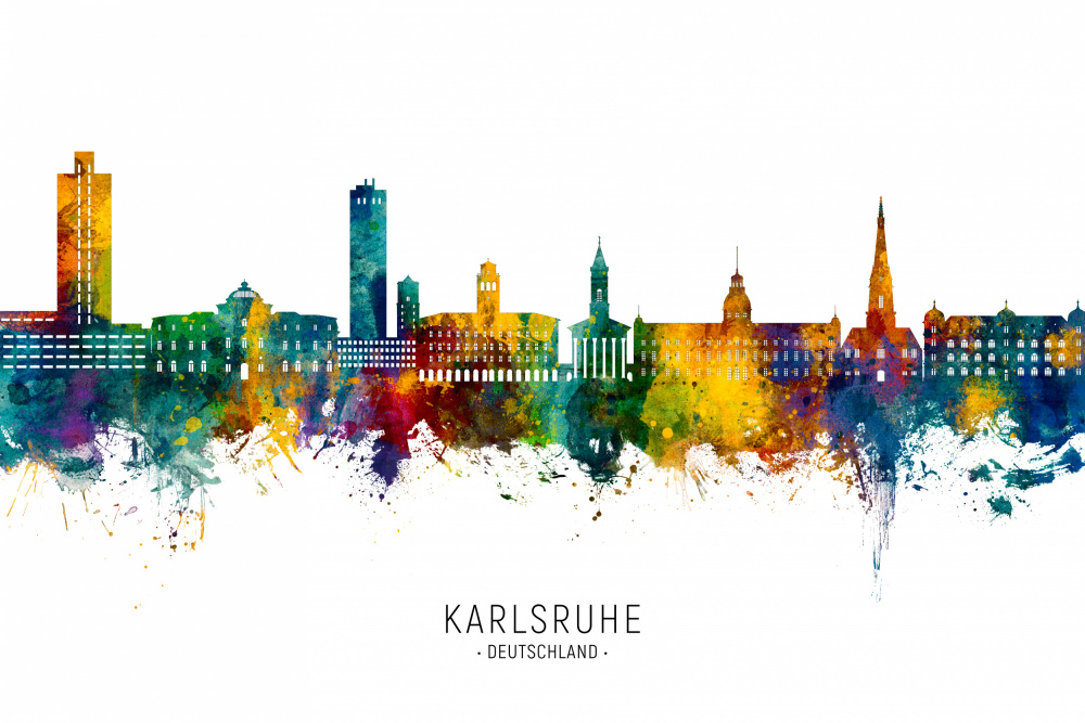 Skyline von Karlsruhe,Deutschland von Michael Tompsett